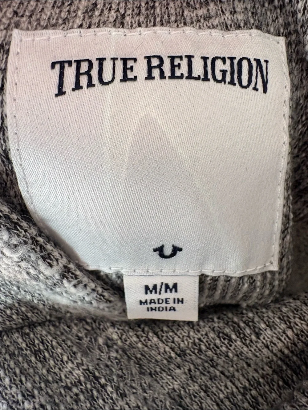 True Religion Men's Heather Gray Short-Sleeve Hoodie